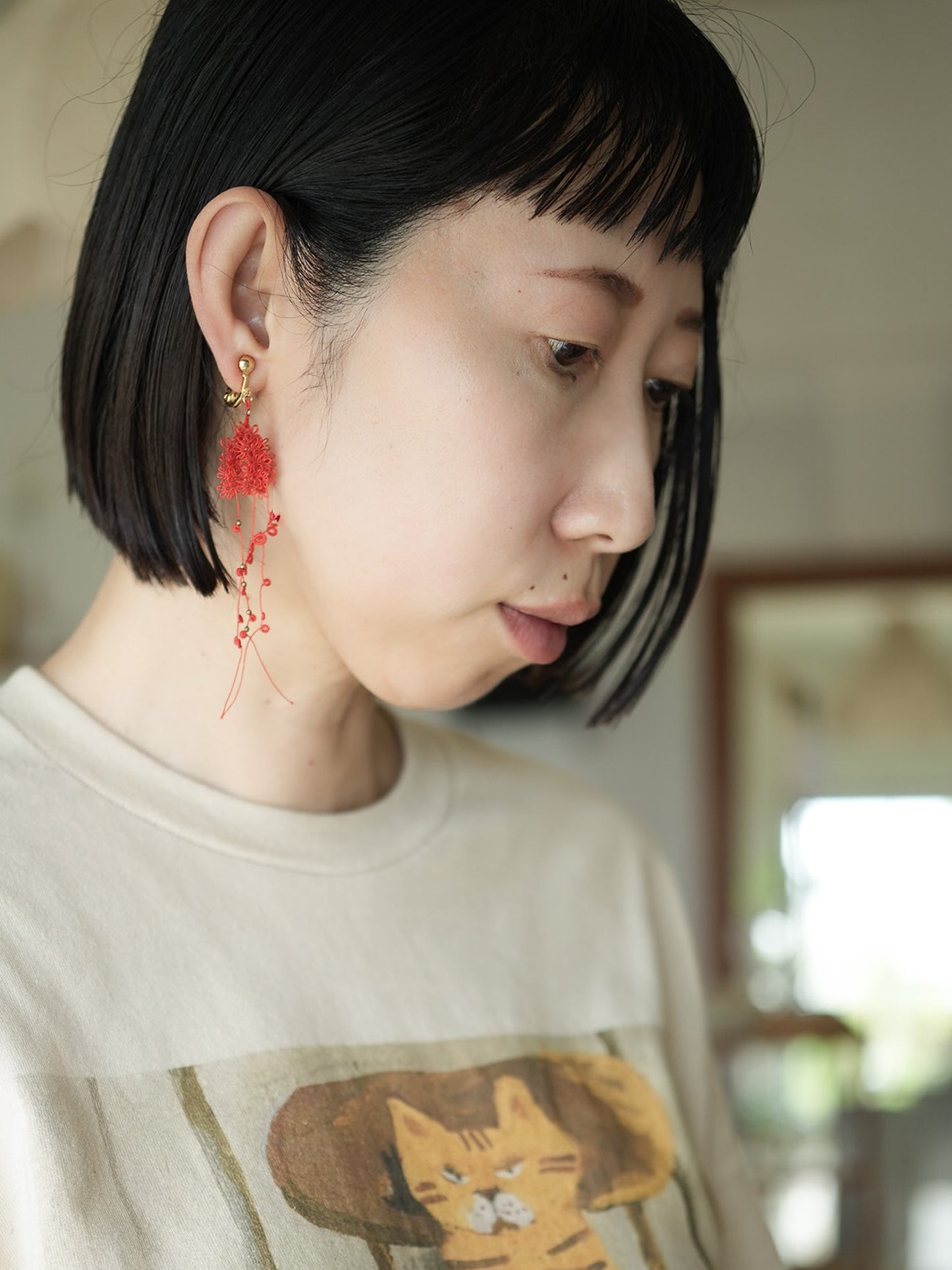 NARA イヤリング/ピアス ベージュ