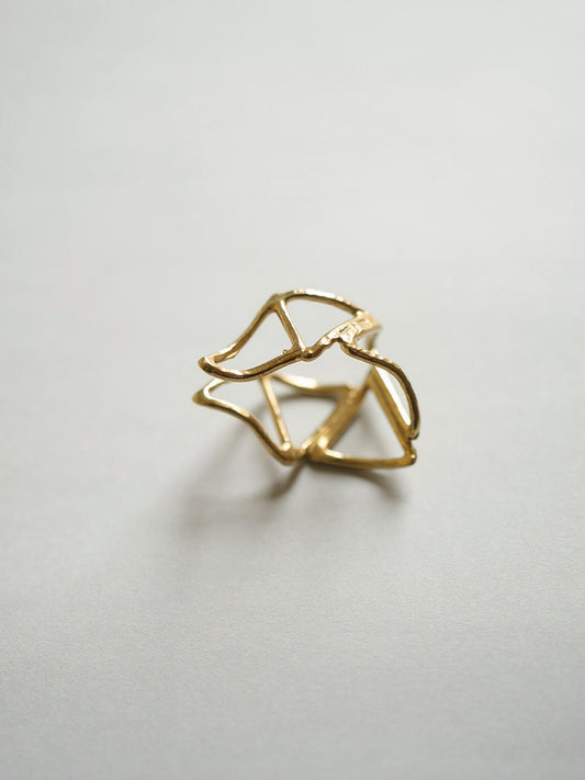 さんかく△のイヤーカフ 真鍮