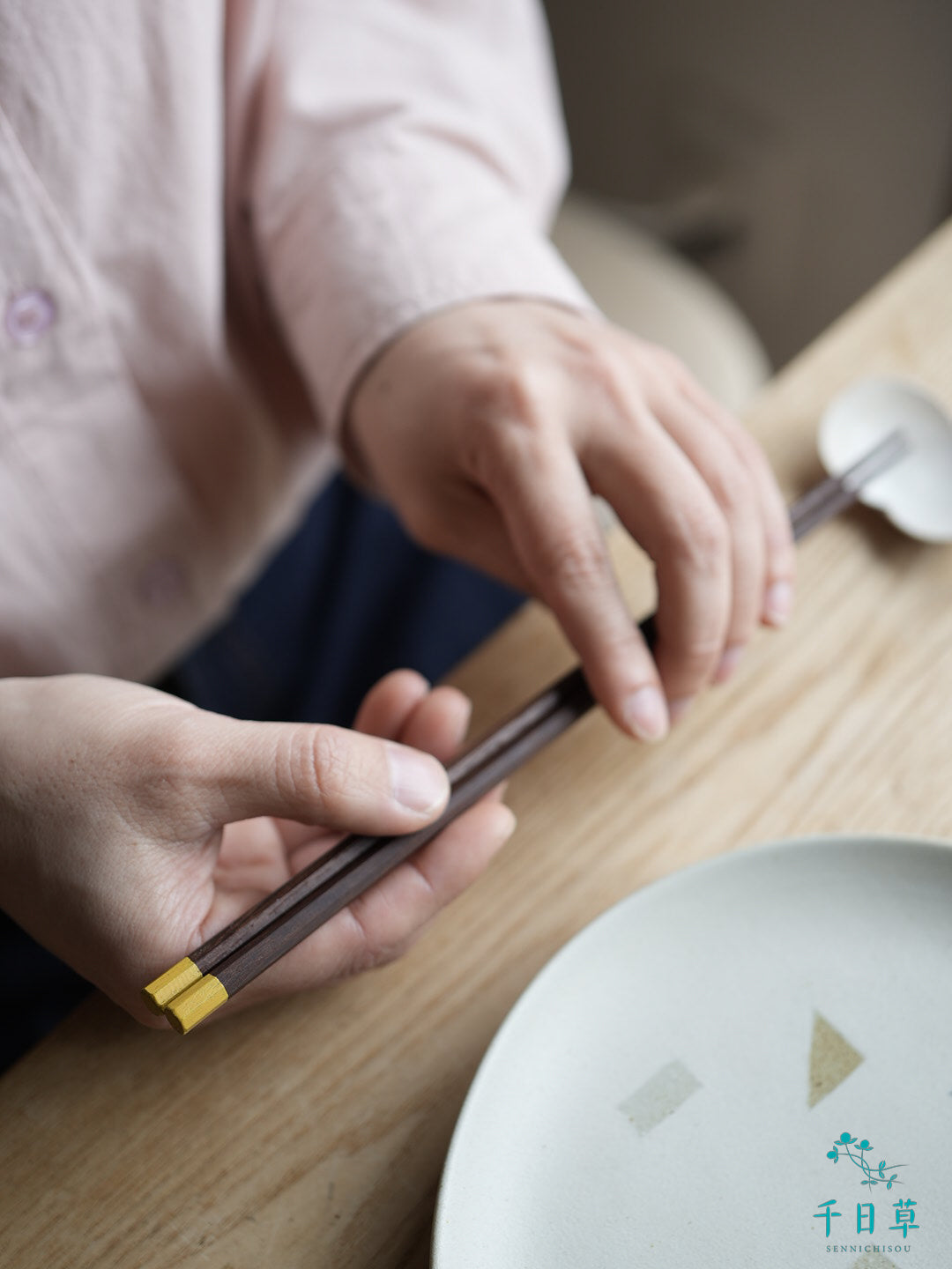 八角 細み 蜜蠟仕上げのお箸