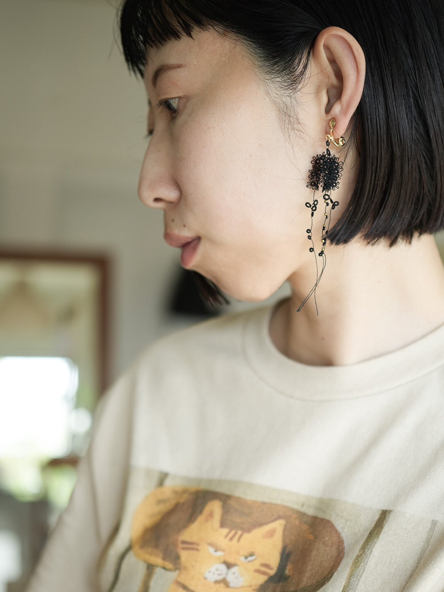 NARA　イヤリング/ピアス クロ
