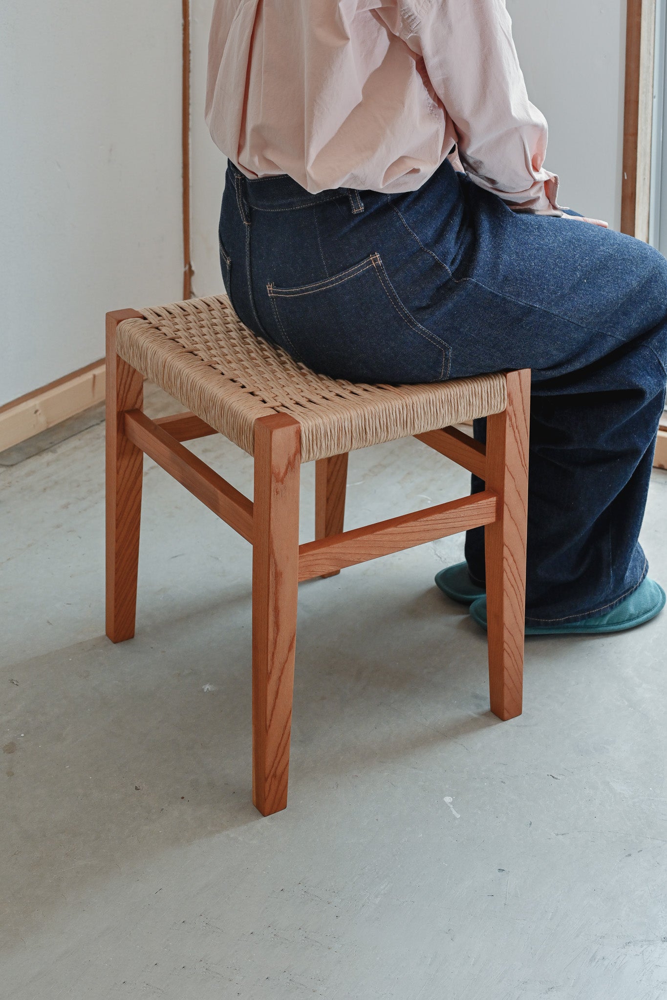 欅の網座スツール