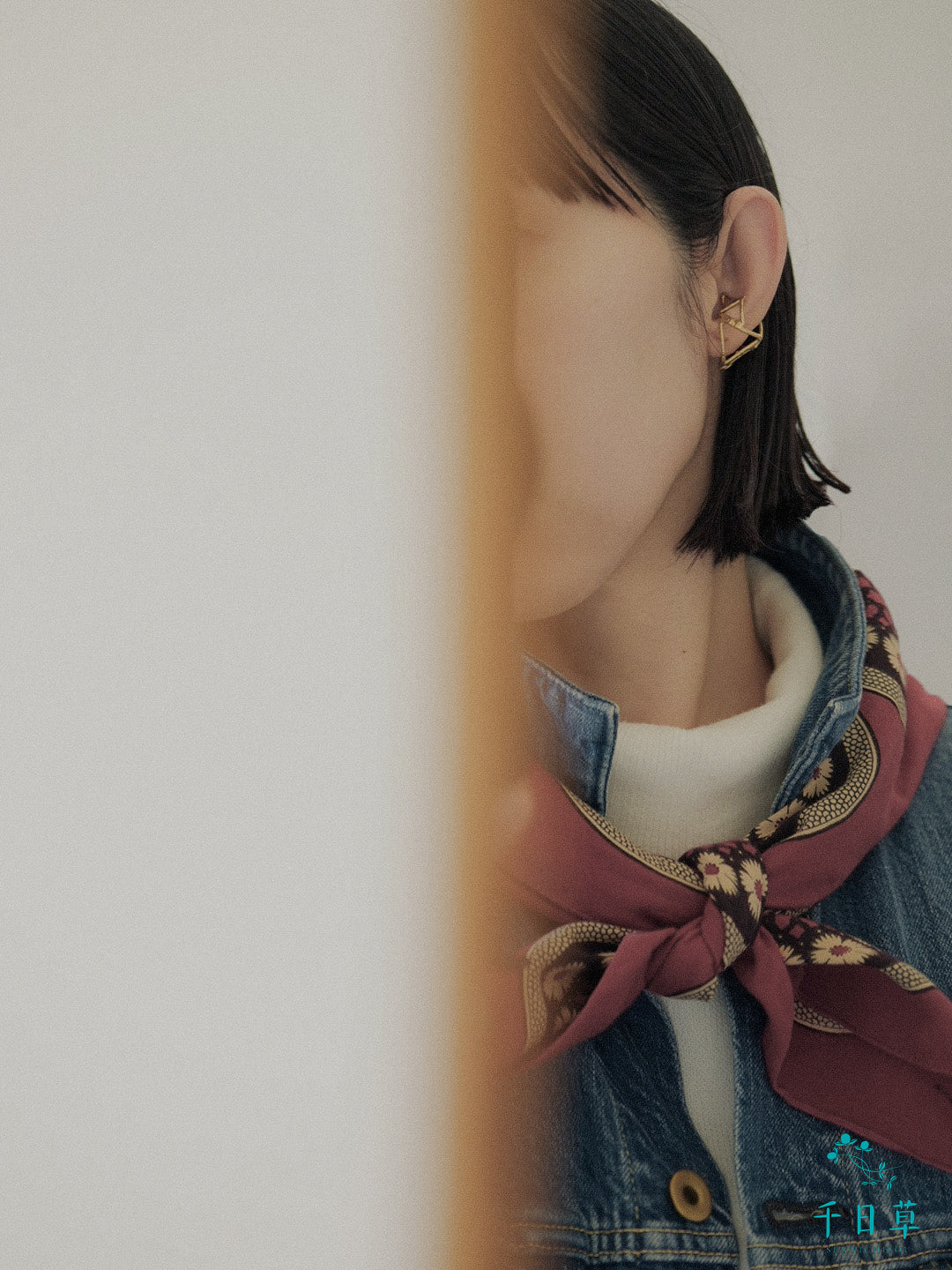 さんかく△のイヤーカフ 真鍮