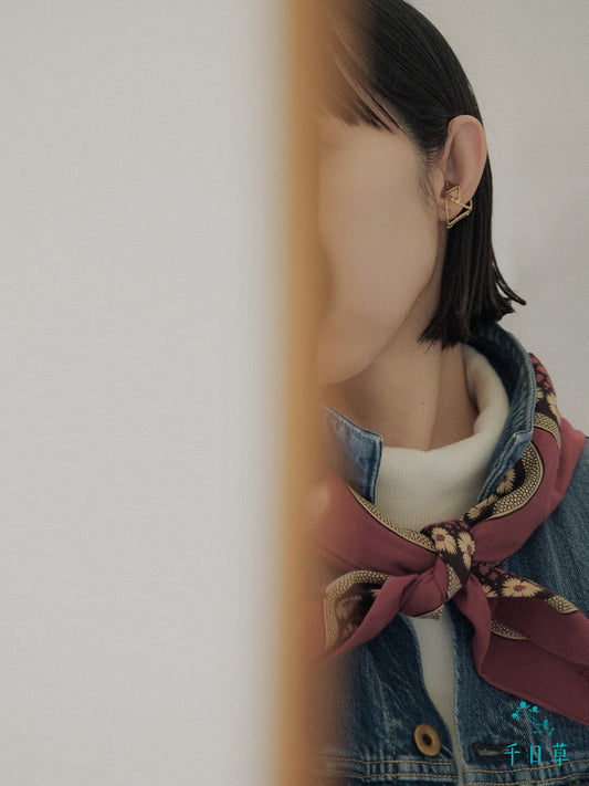 さんかく△のイヤーカフ 真鍮